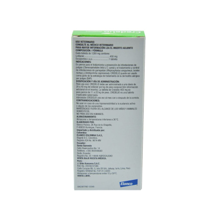 Anti Garrapatas Pulgas Credelio Perros 450 mg (11 A 22kg) 3 Tb verde - Image 2